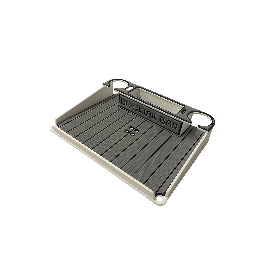 Docktail Utility Boat Table with Pontoon Boat Rail Mount