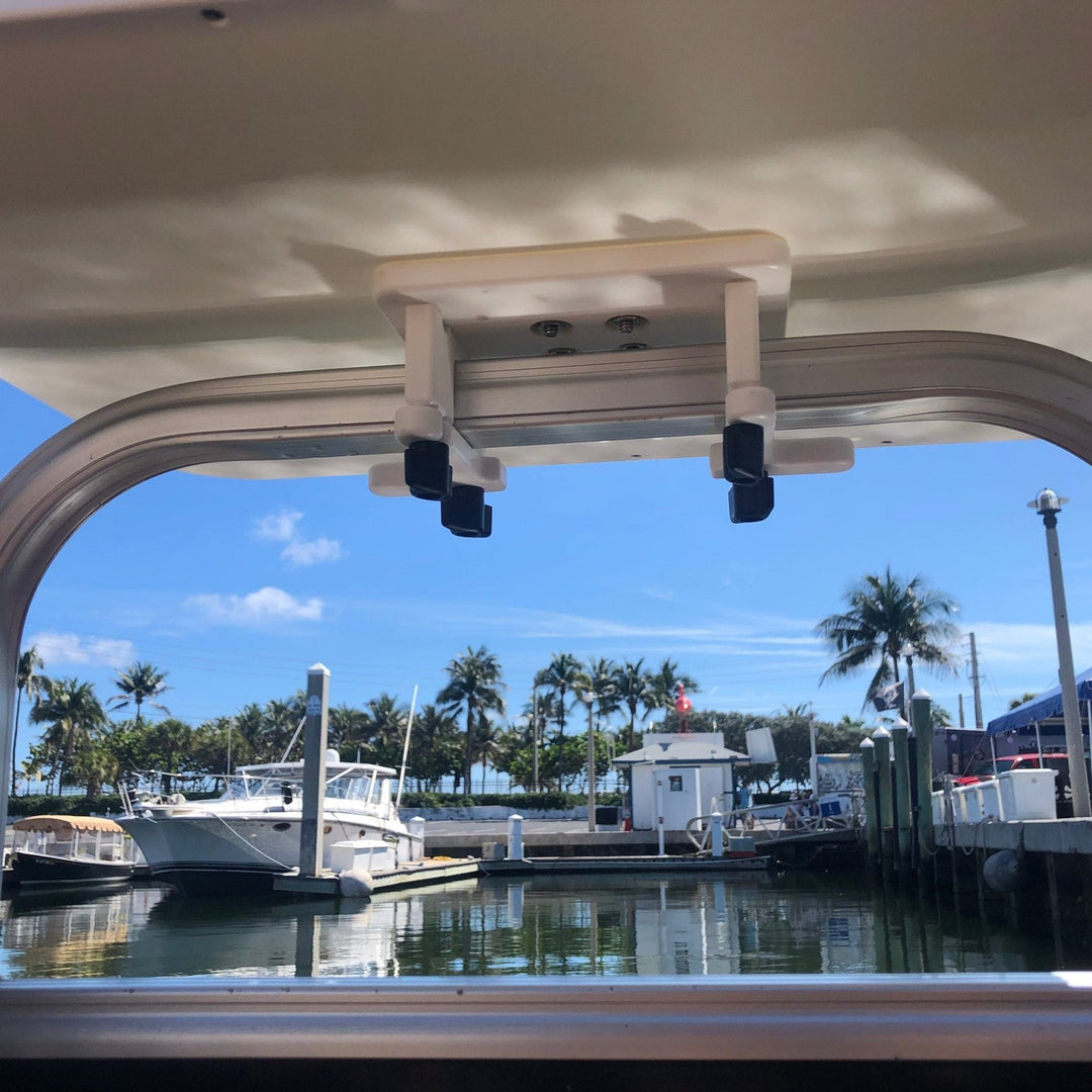 Docktail Utility Boat Table with Pontoon Boat Rail Mount