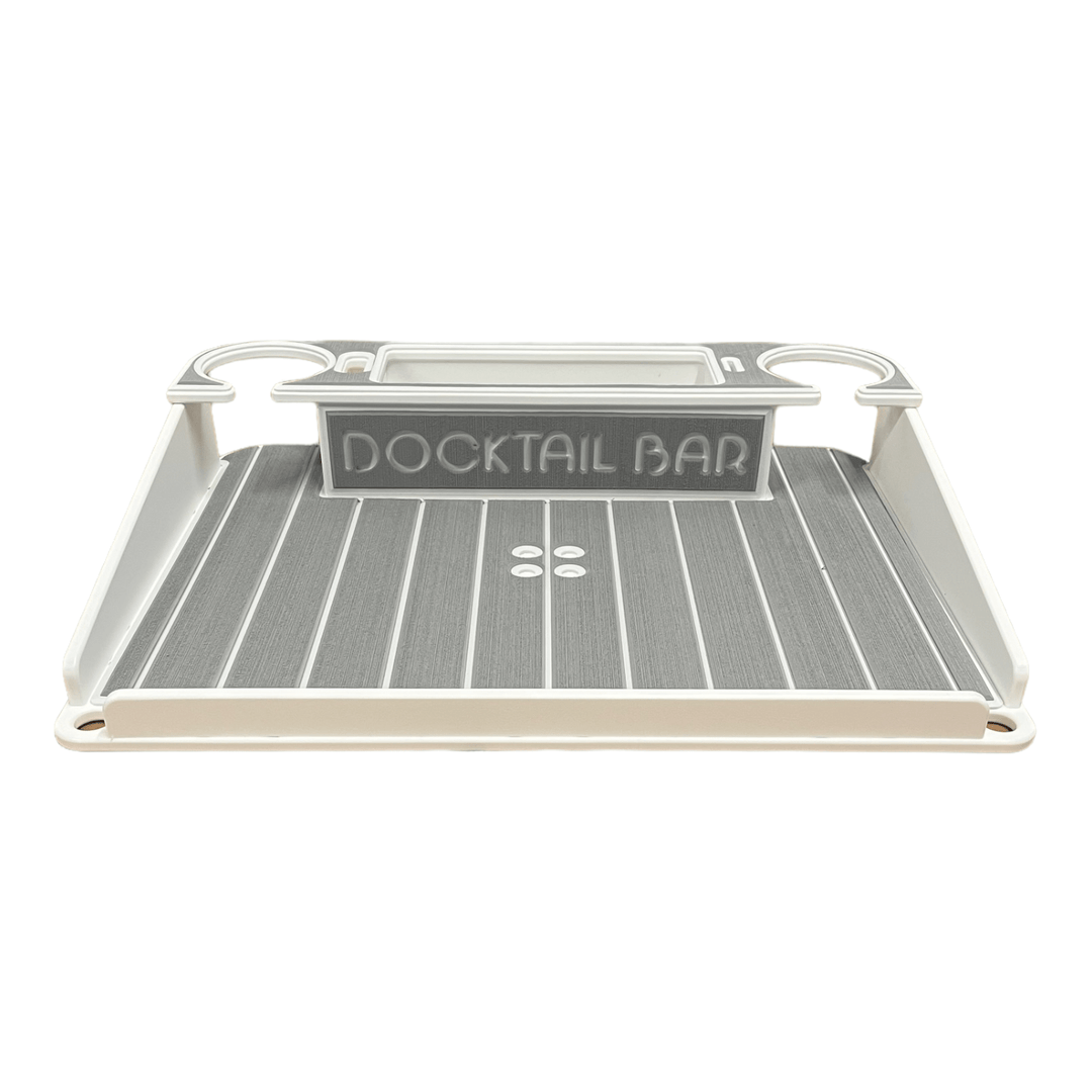 Docktail Utility Boat Table with Pontoon Boat Rail Mount