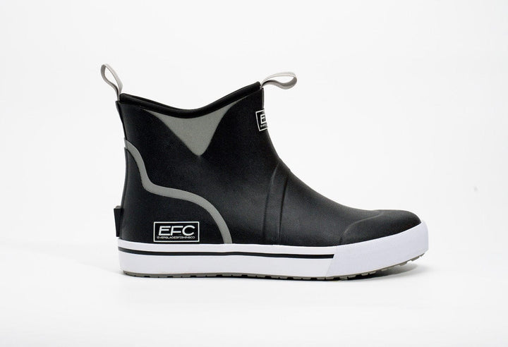 Black LFG Deck Boots by Everglades Fishing Co, durable waterproof shoes designed for fishing and outdoor activities.
