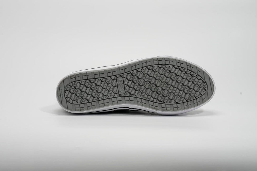 Everglades Fishing Co grey deck boots with sturdy rubber soles, waterproof design, ideal for fishing and outdoor activities.
