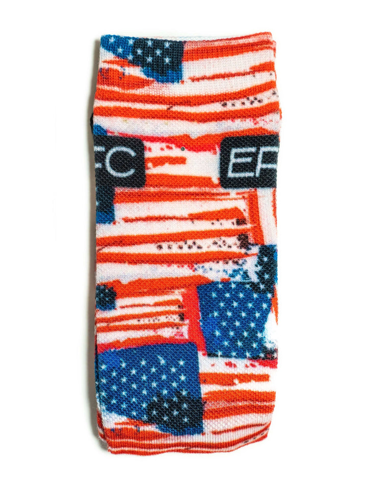 All American Socks by Everglades Fishing Co featuring patriotic star and flag patterns on comfortable, colorful sock design.
