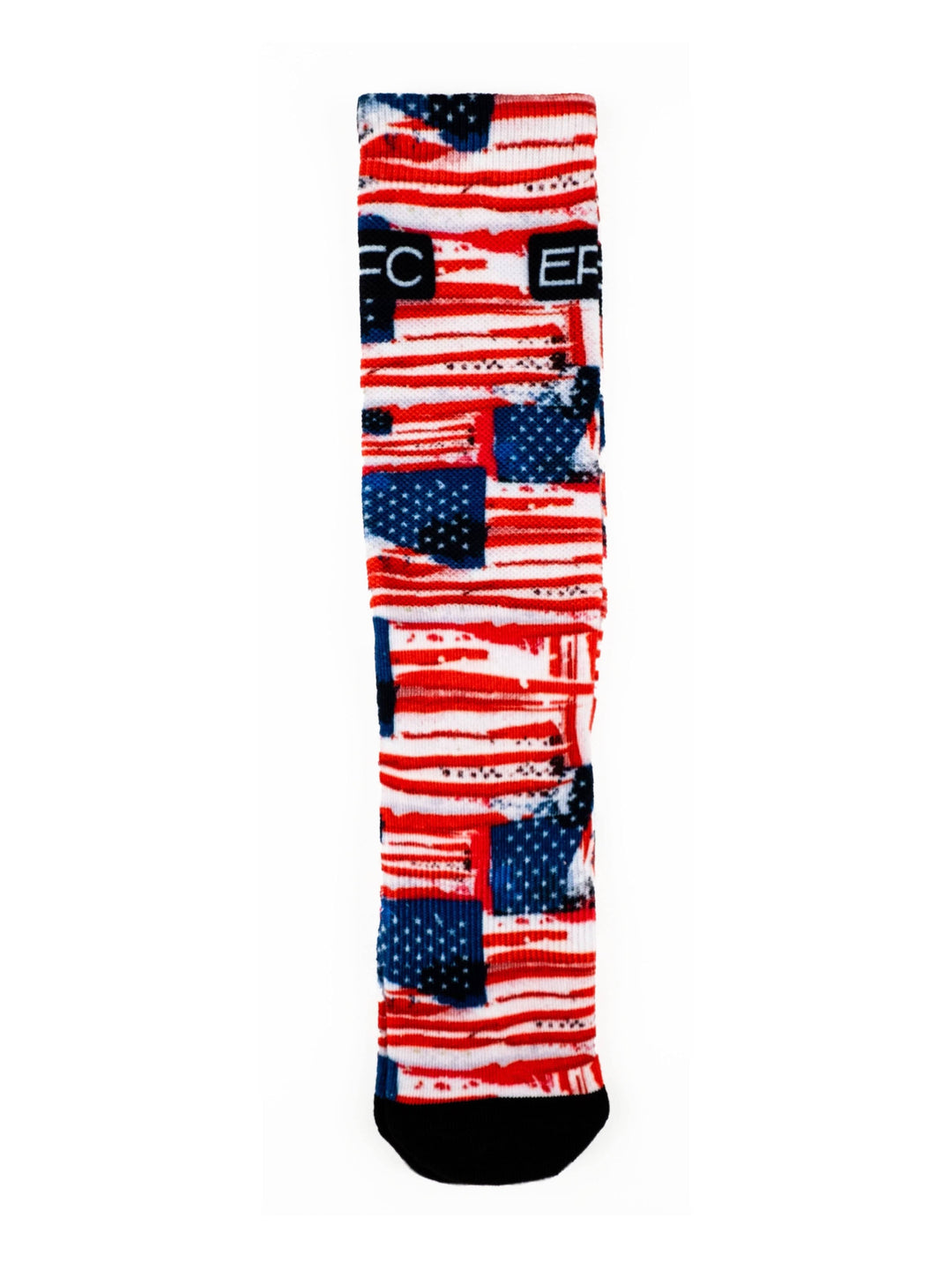 All American Socks by Everglades Fishing Co featuring patriotic red, white, and blue striped design on comfortable cotton socks