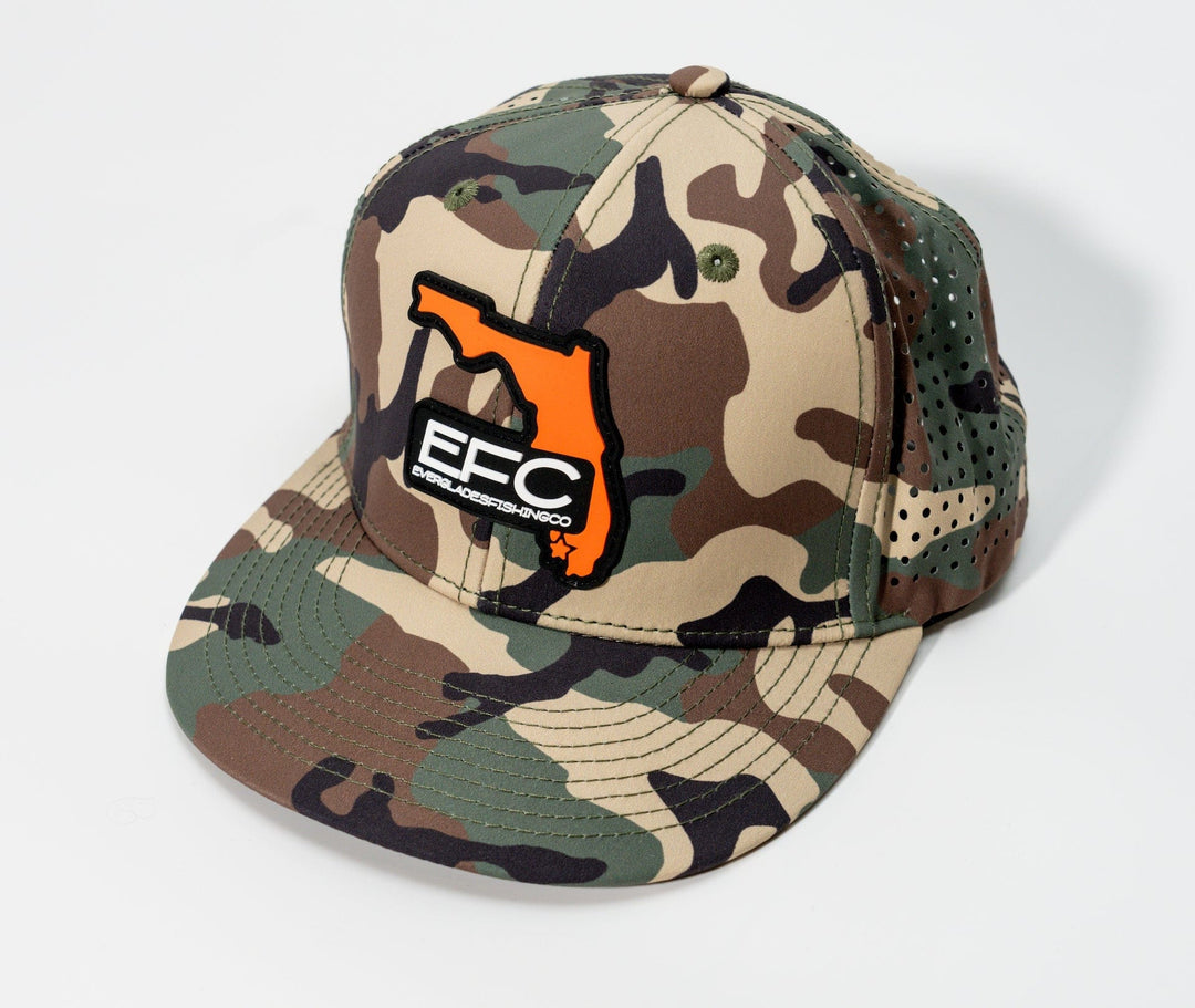 Everglades Fishing Co Duck Hunt Snapback hat with embroidered design and adjustable strap, featuring outdoor hunting-themed graphics.