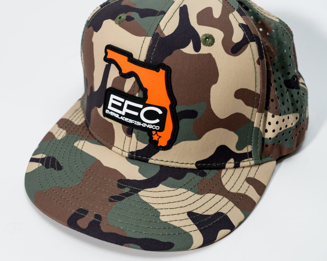 Everglades Fishing Co Duck Hunt snapback hat with bold embroidered design and adjustable strap, featuring outdoor hunting theme.