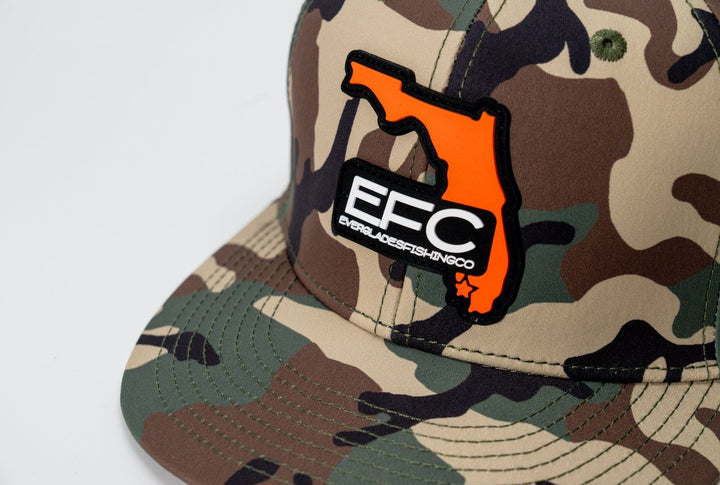 Everglades Fishing Co Duck Hunt Snapback cap with embroidered logo and adjustable strap, outdoor fishing style accessory.