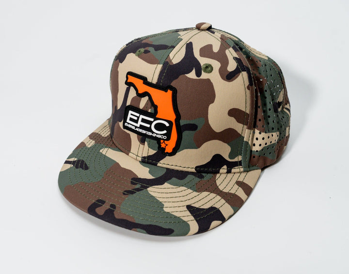 Everglades Fishing Co Duck Hunt Snapback hat with embroidered duck hunting design and adjustable brim, stylish outdoor headwear.