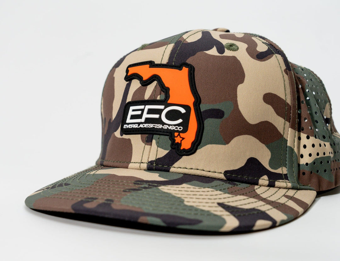 Everglades Fishing Co Duck Hunt snapback hat with embroidered logo, adjustable brim, and classic design.