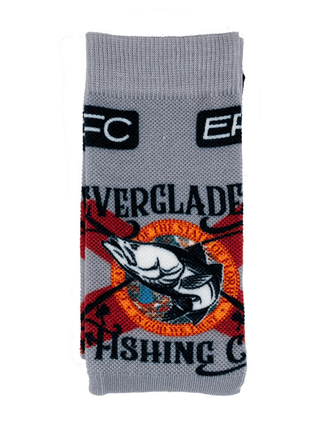 Everglades Fishing Co EFC OG Grey Socks with ribbed cuffs and logo detail, designed for comfort and durability.
