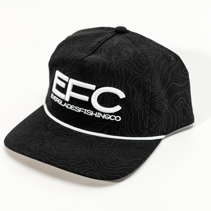 Everglades Fishing Co Highland Snapback hat in Night color, featuring a structured design and adjustable brim.