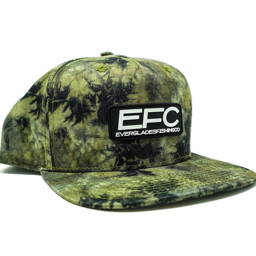 Everglades Fishing Co Mangrove Camo Snapback hat with adjustable strap and camo pattern, shown on a plain background.