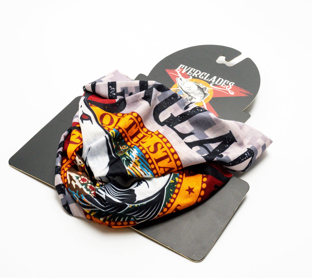 Everglades Fishing Co OG Buff in vibrant camouflage pattern, versatile neck gaiter and face cover for outdoor activities