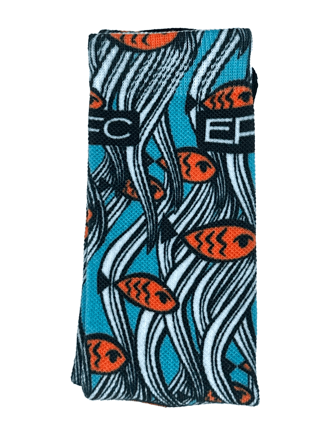 Orange Fish Socks by Everglades Fishing Co featuring vibrant fish patterns on comfortable, colorful sock material.