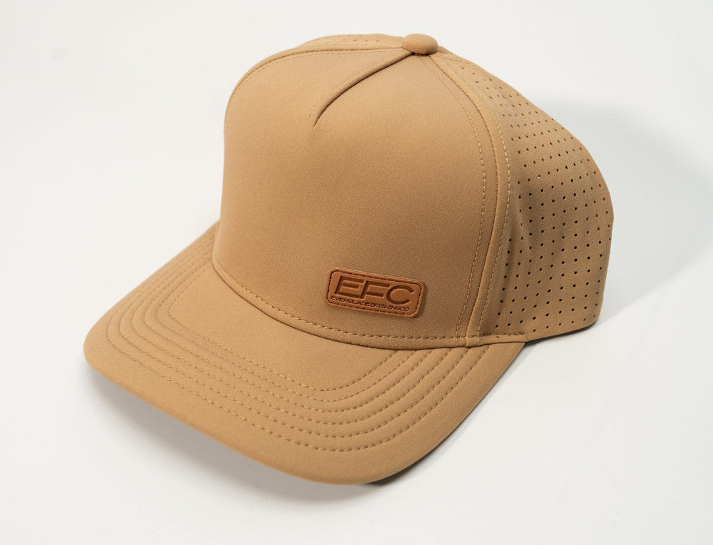 Everglades Fishing Co Picnic Snapback hat in sand color, with adjustable strap and embroidered logo on front.