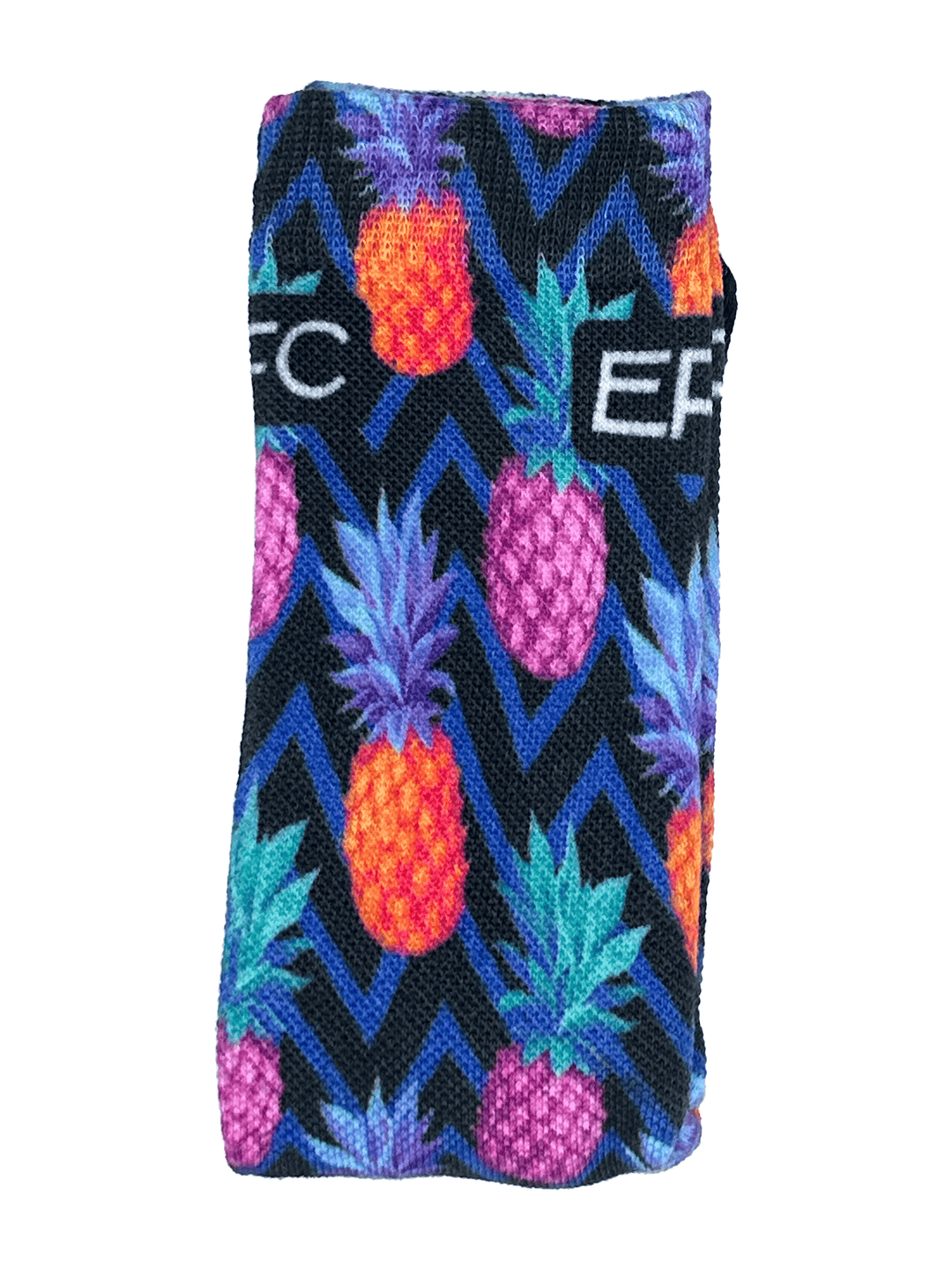 Bright yellow pineapple socks from Everglades Fishing Co featuring a tropical pineapple pattern on soft, comfortable fabric.