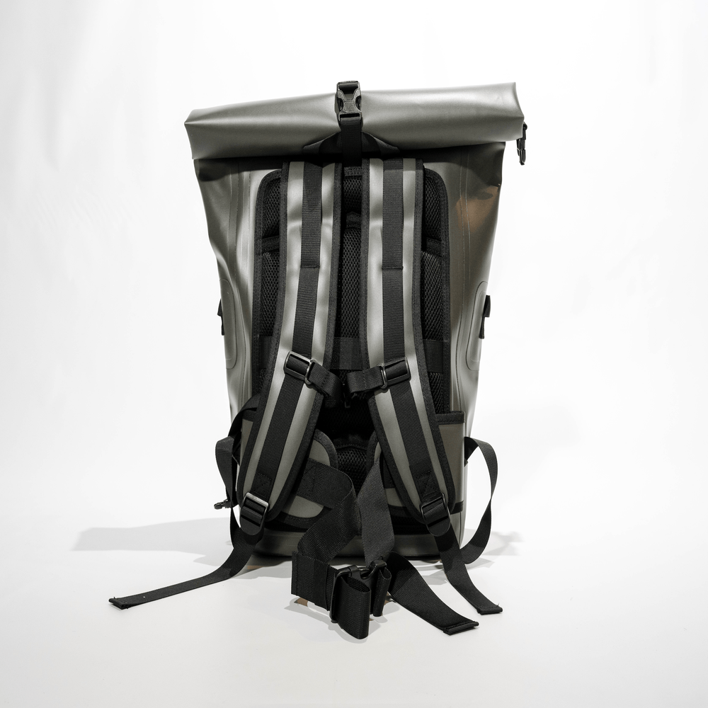 Grey 20L Roll Up Dry Bag by Everglades Fishing Co, showing a compact, waterproof dry bag with rolled top closure.