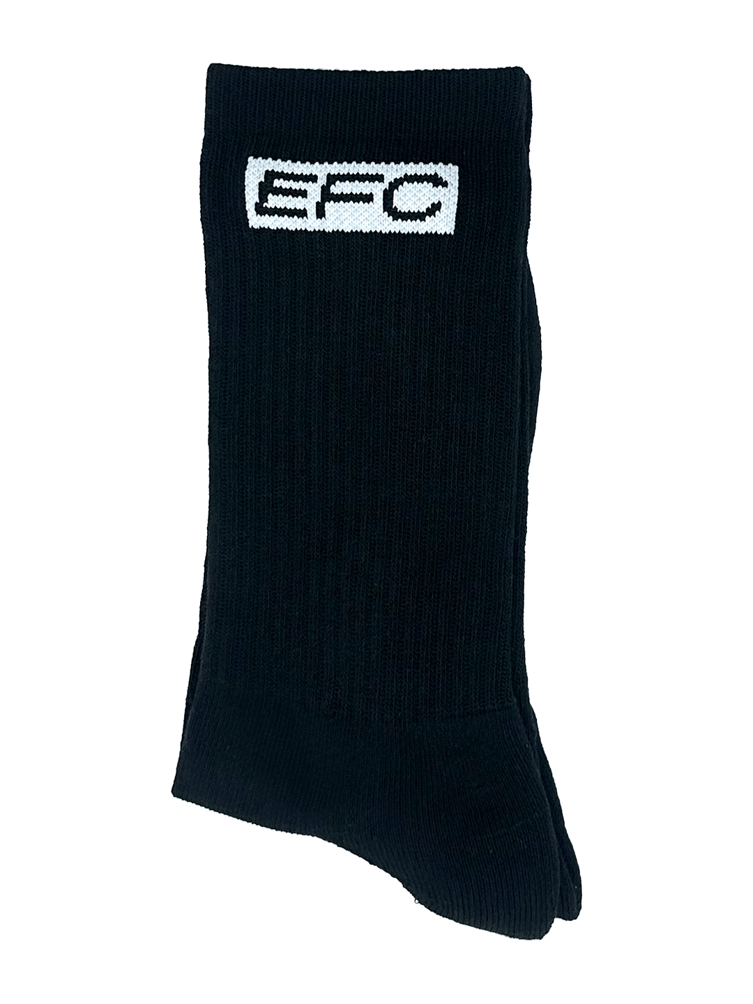 Solid black socks from Everglades Fishing Co displayed on a white background. Comfortable, plain black sock for everyday wear.