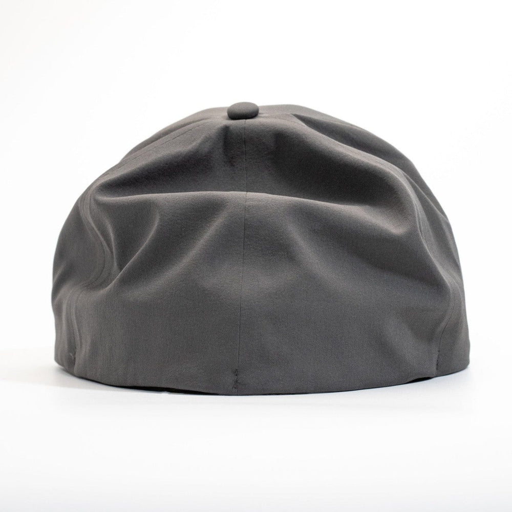 Performance fitted gray hat by Everglades Fishing Co, rear view showing adjustable strap and breathable fabric.