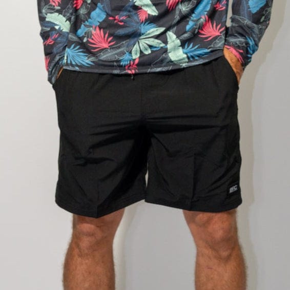 Everglades Fishing Co gym volley shorts, 18-inch length, lightweight athletic shorts with a comfortable fit for active wear.