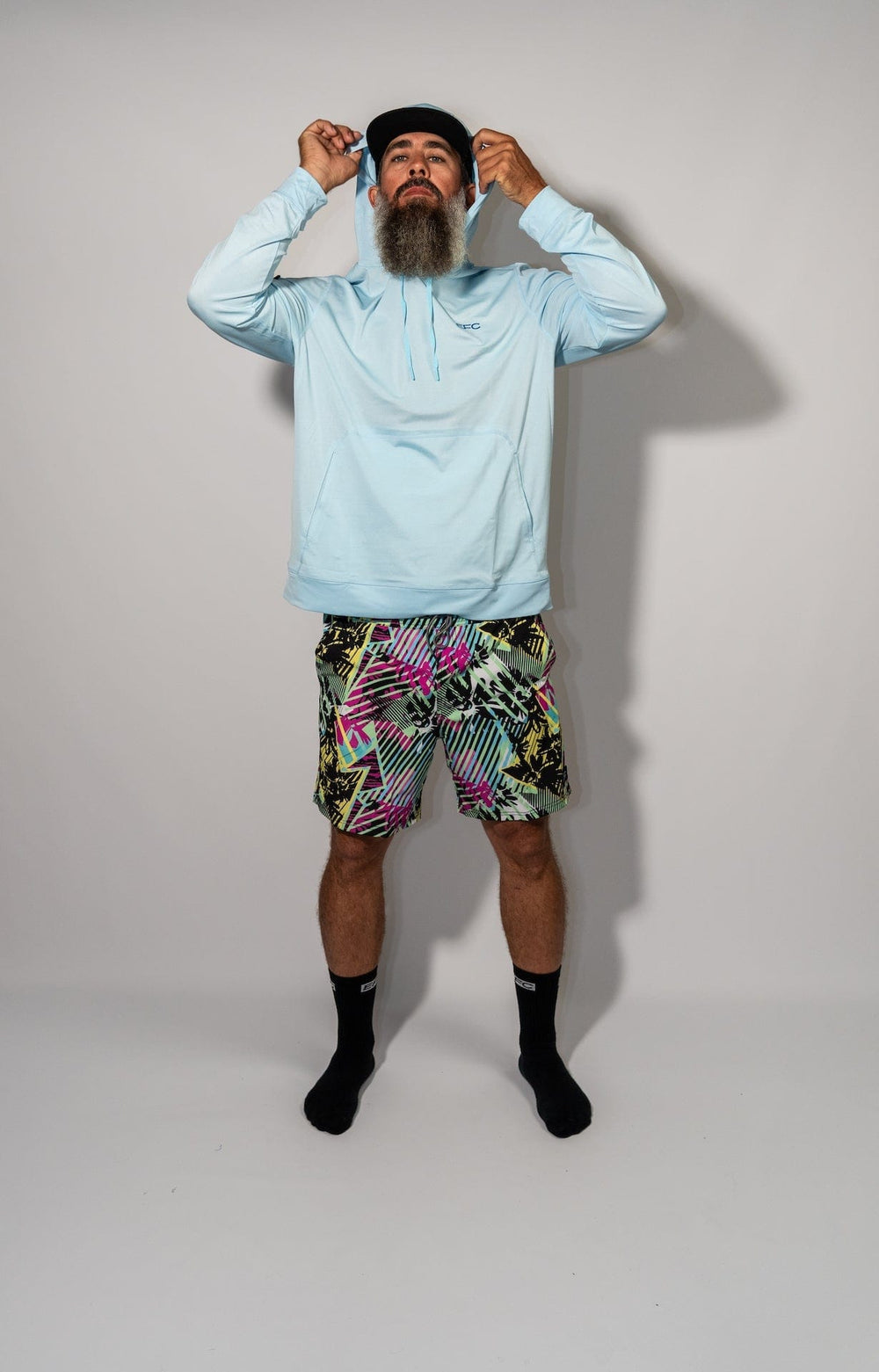 Everglades Fishing Co SOBE Volley Shorts, 17-inch length, lightweight men's fishing shorts with quick-dry fabric and practical pockets.