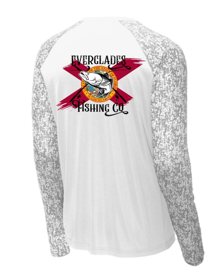 Everglades Fishing Co OG Digi Sleeve performance shirt with camouflage long sleeves, designed for outdoor fishing activities.