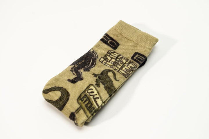 Everglades Fishing Co socks featuring a vibrant tropical design, perfect for outdoor and casual wear.