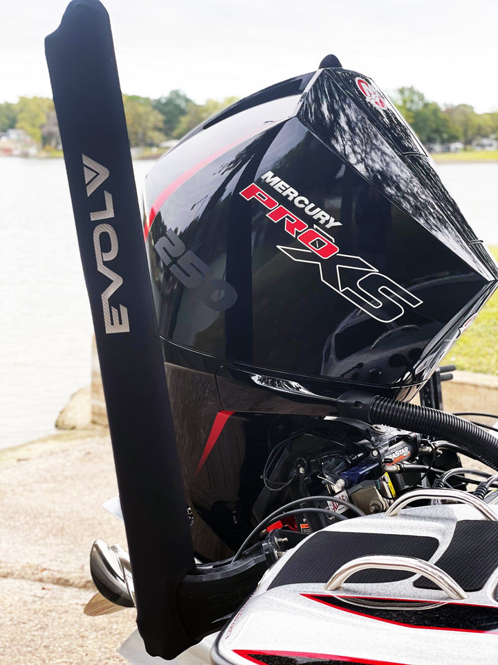 EVOLV Fishing Neoprene Power Pole travel cover for marine use, designed to protect fishing equipment during transport.