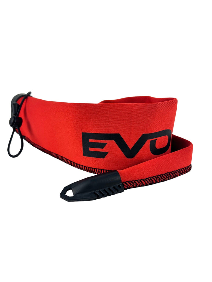 Red and white limited edition EVOLV Fishing spinning rod sleeve designed for protecting and storing fishing rods.