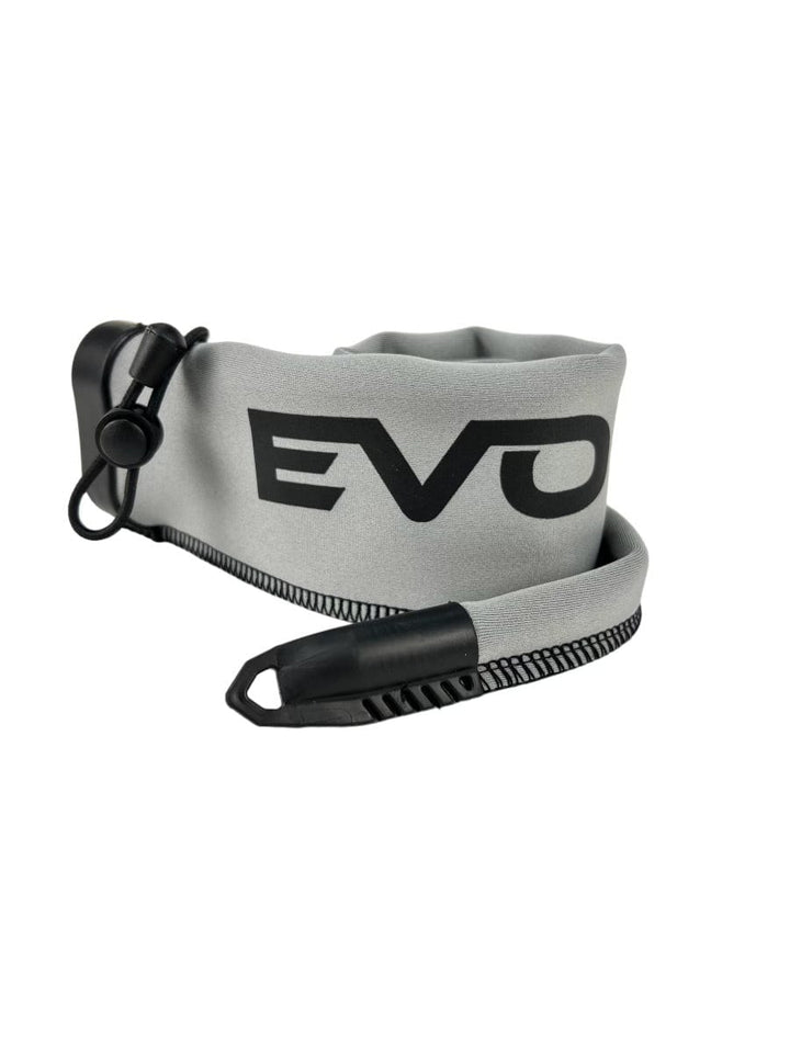 Red and white limited edition EVOLV Fishing spinning rod sleeve, shorty design for protecting fishing rods.