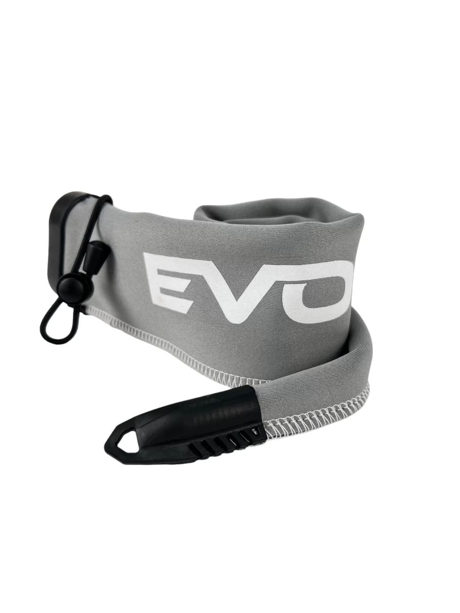 Red and white limited edition EVOLV Fishing spinning rod sleeve, shorty design for protecting fishing rods.