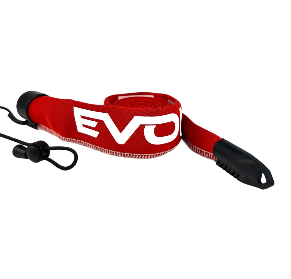 Limited edition EVOLV Fishing baitcast rod sleeves in orange and white, designed to protect and store fishing rods.