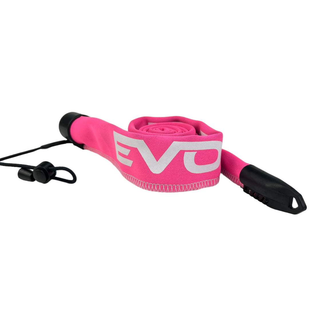 Limited edition EVOLV Fishing baitcast rod sleeves in orange and white, designed to protect short rod handles.
