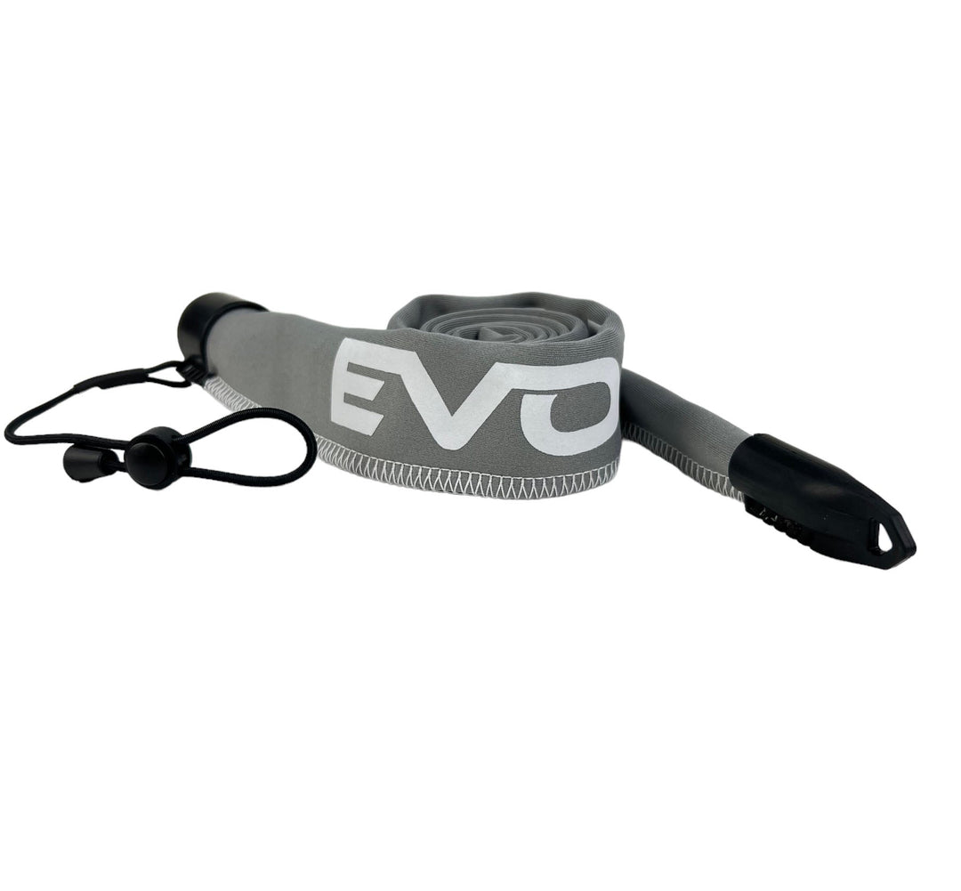 Limited edition EVOLV Fishing baitcast rod sleeves in orange and white, designed to protect and store fishing rods.