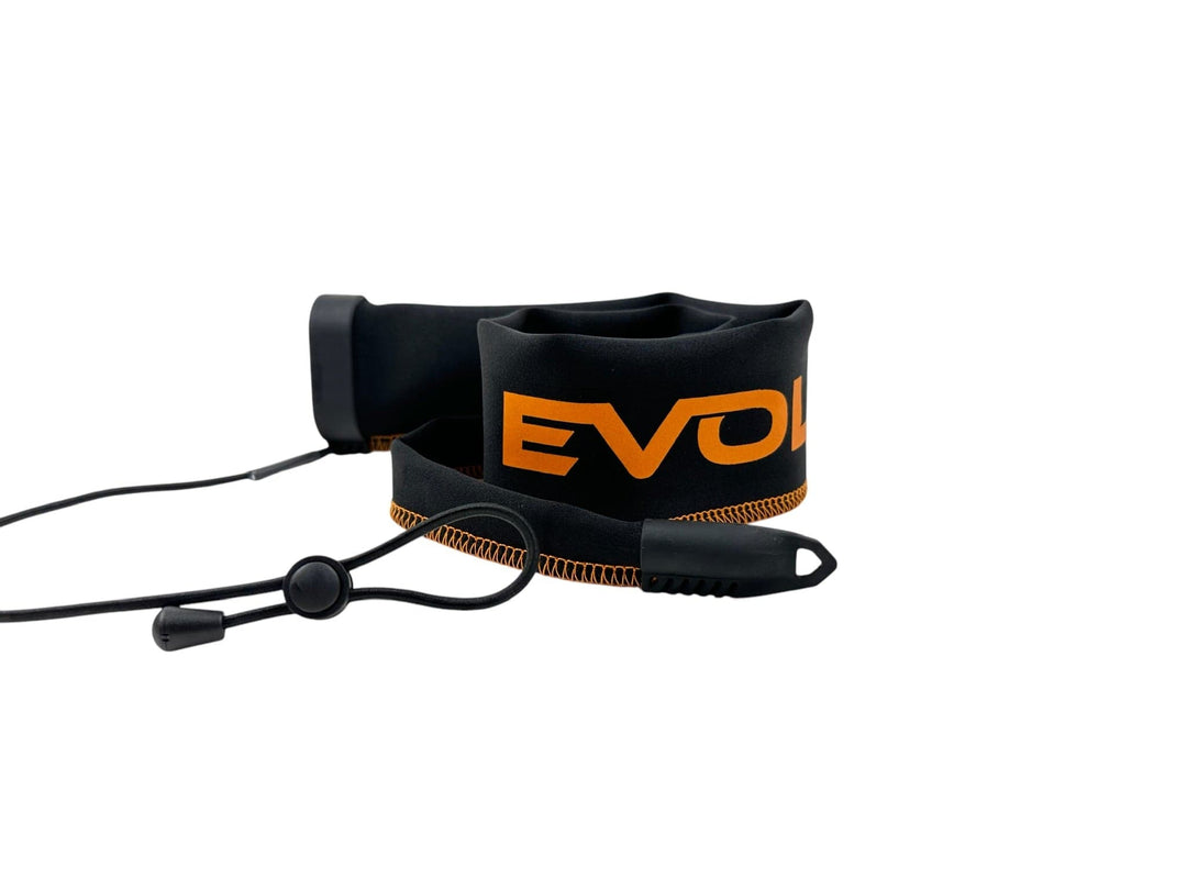 Red EVOLV Fishing Tournament Edition spinning rod sleeves with shorty design and standard size for protecting fishing rods.