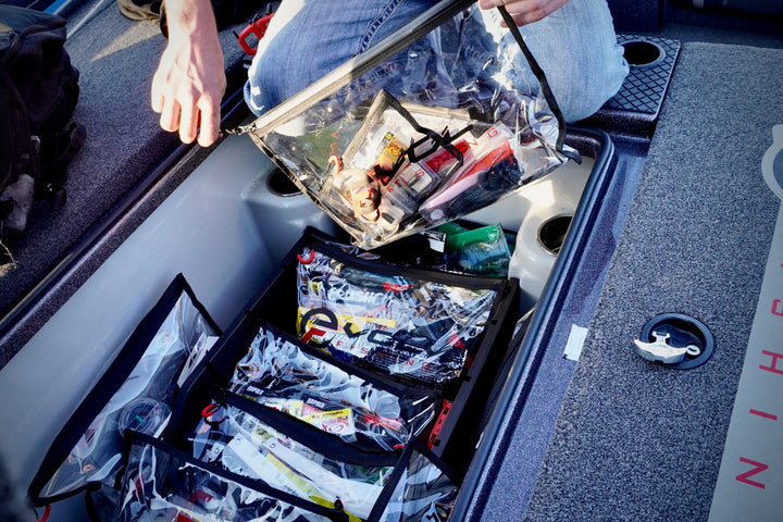 Small EVOLV Bait Bags from EVOLV Fishing showing durable, clear plastic containers with bait inside for fishing.