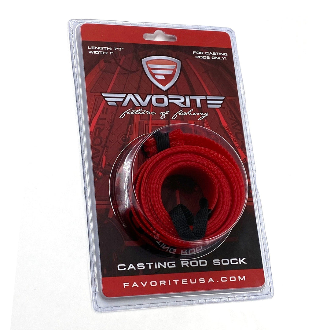 Favorite Fishing rod sock, new style accessory, red spinning rod sock for protecting fishing rods during transport.