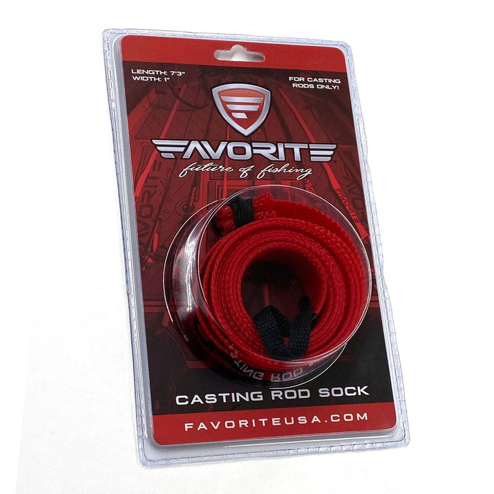 Favorite Fishing rod sock, new style accessory, red spinning rod sock for protecting fishing rods during transport.