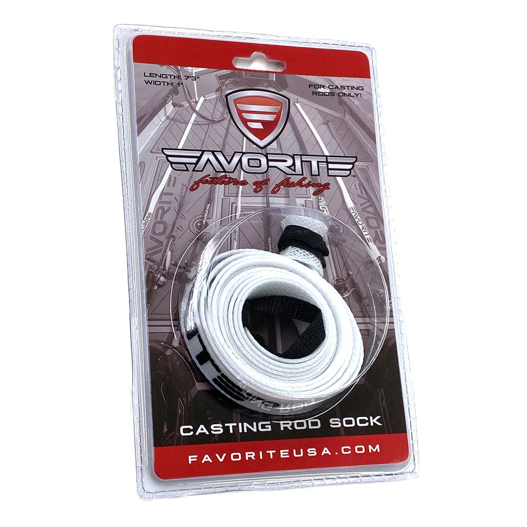 Red Favorite Fishing Rod Sock for spinning reels, new style, accessory designed to protect and store fishing rods.