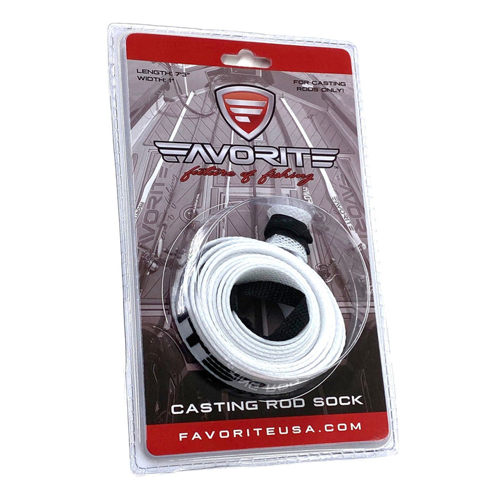 Red Favorite Fishing Rod Sock for spinning reels, new style, accessory designed to protect and store fishing rods.