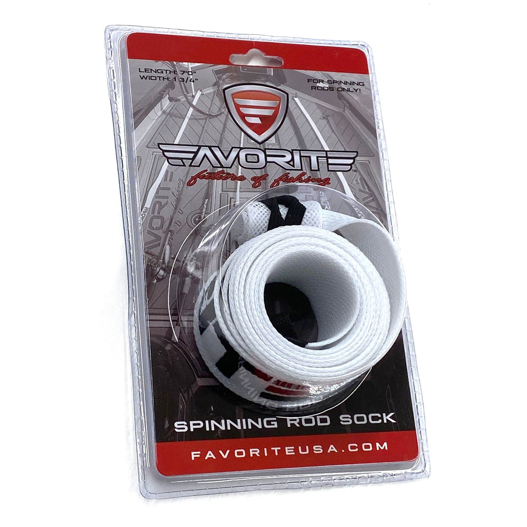 Red Favorite Fishing Rod Sock accessory designed for spinning rods, offering protection and style for fishing gear.