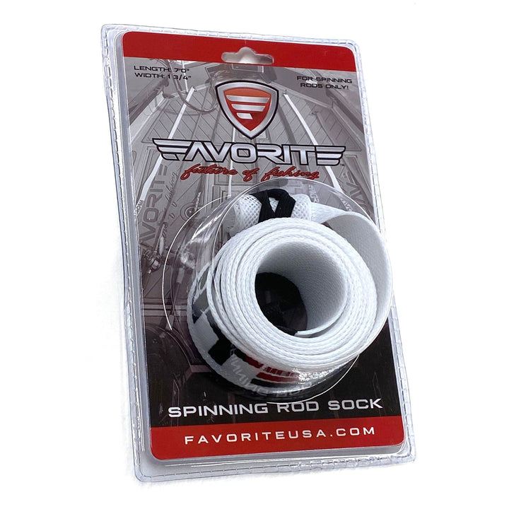 Red Favorite Fishing Rod Sock accessory designed for spinning rods, offering protection and style for fishing gear.