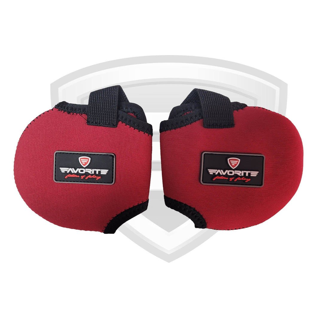Black Favorite Fishing reel cover accessory shown on a fishing reel, designed to protect and secure reel components.