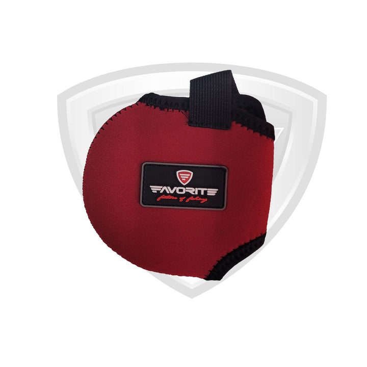 Black Favorite Fishing reel cover, accessory for protecting fishing reels, shown on a right-hand reel.