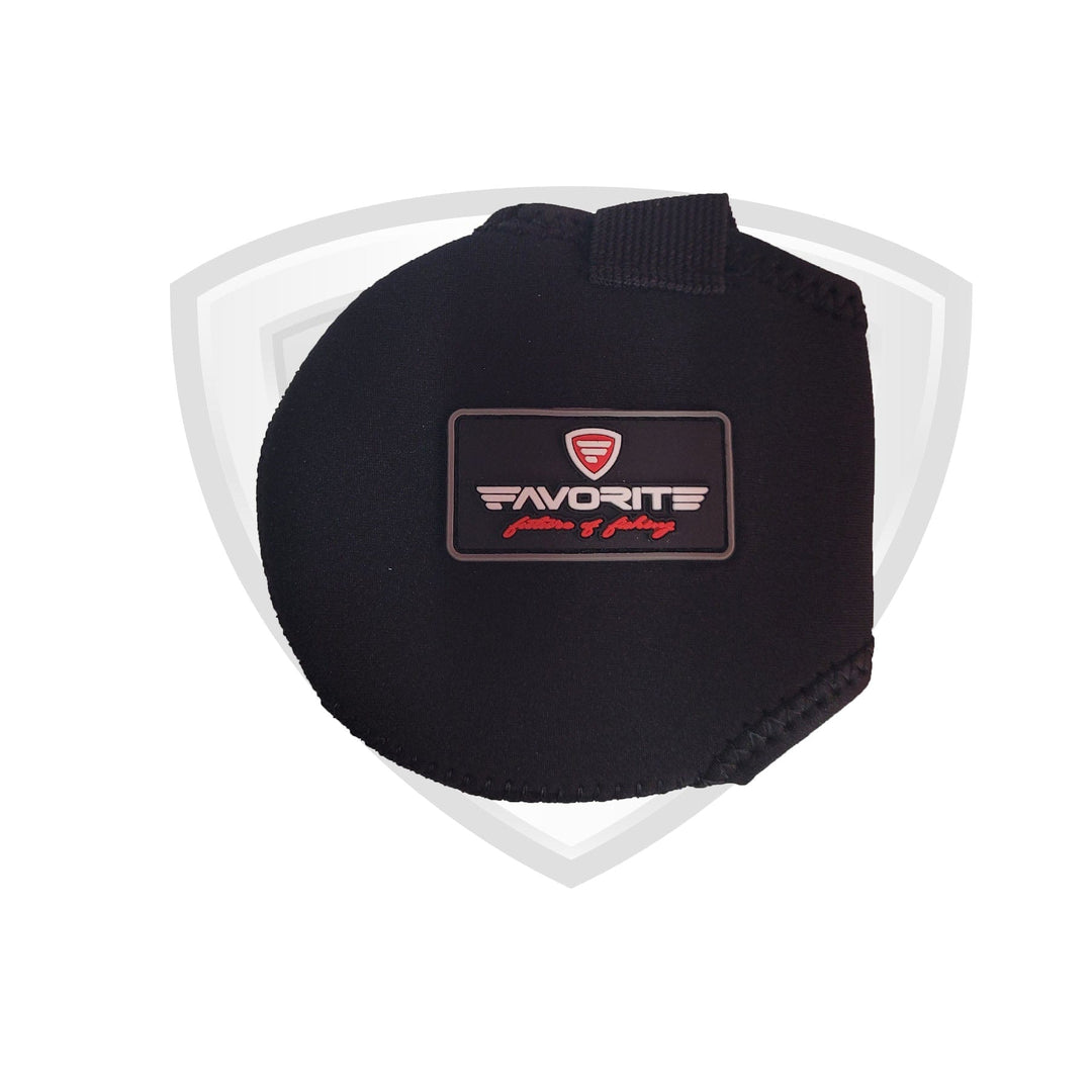 Black Favorite Fishing reel cover for fishing reel accessories, designed to protect and secure your reel.