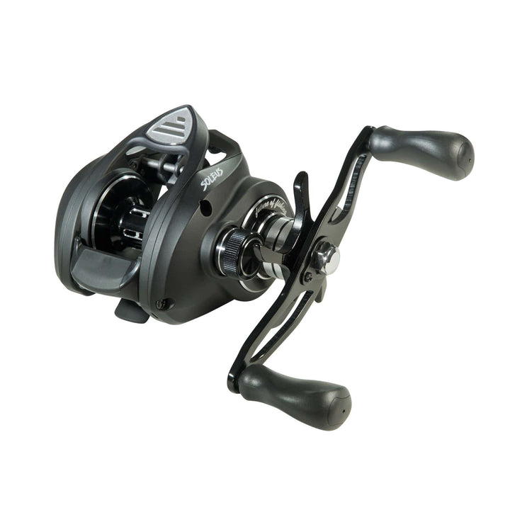 Favorite Fishing Soleus Casting Reel in black, right-hand model with compact design and durable construction for freshwater fishing.