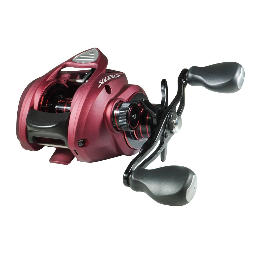 Favorite Fishing Soleus Casting Reel in black, right-hand model with ergonomic design for smooth casting and retrieval.