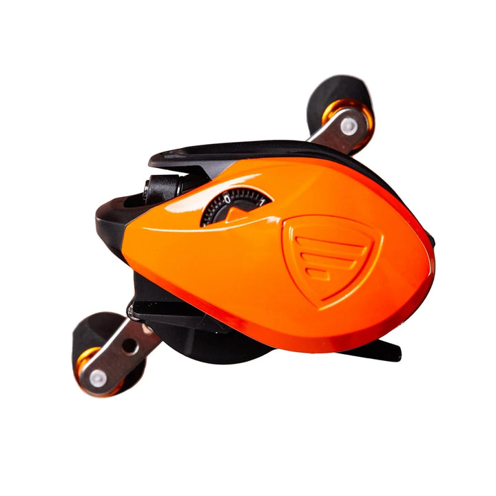 Favorite Fishing Balance Casting Reel in retail packaging, showcasing the left side and detailed design.