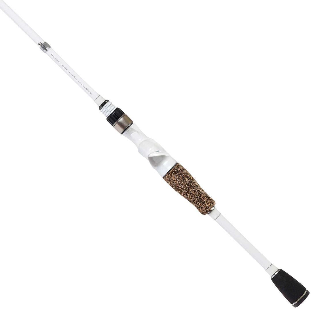 White Bird casting rod by Favorite Fishing, showing the sleek white design and grip details of the fishing rod.
