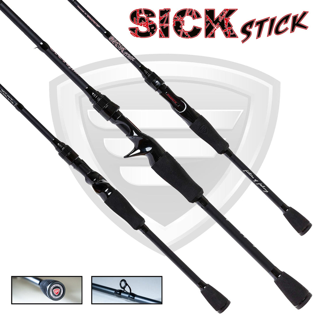 Favorite Fishing Sick Stick Casting Rod, 7ft medium-heavy fast action fishing rod shown with handle and rod blank profile.