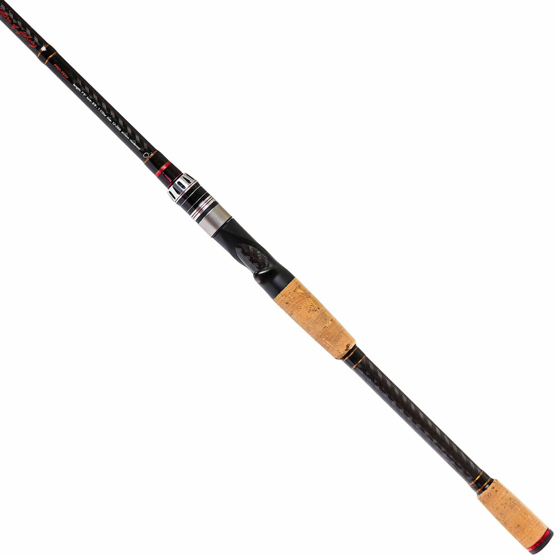 Favorite Fishing Phat Glass Cranking Rod, casting rod with full cork handle, medium-heavy power, designed for cranking and casting.
